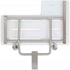 Harney Hardware Bathroom Grab Bars Folding Shower Bench, Left Handed, Phenolic Seat, ADA Compliant