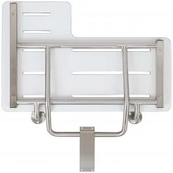 Harney Hardware Folding Shower Bench, Right Handed, Phenolic Seat, ADA Compliant Bathroom Grab Bars