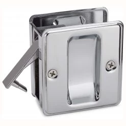 Harney Hardware Pocket Door Lock, Passage, 2 1/2 In. X 2 3/4 In. Doors Bolts And Latches