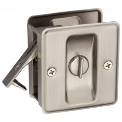 Harney Hardware Pocket Door Lock, Privacy, 2 1/2 In. X 2 3/4 In. Doors Bolts And Latches