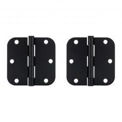 Harney Hardware Door Hinges, Plain Bearing, 3 1/2 In. X 3 1/2 In. X 5/8 In. Radius, 2 Pack