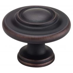 Harney Hardware Decorative Hardware Cabinet Knob, 3 Ring, Round, 1 1/8 In. Diameter