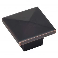 Harney Hardware Cabinet Knob, Pyramid Square, 1 1/4 In. Wide Decorative Hardware