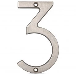 Harney Hardware 4 In. Contemporary House Number 3 Decorative Hardware