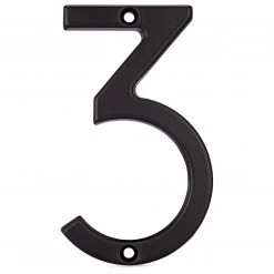 Harney Hardware 4 In. Contemporary House Number 3 Decorative Hardware