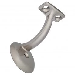 Harney Hardware Handrail Bracket, Heavy Duty, Round Wall Mounting Escutcheon, One Wall Mounting Screw Decorative Hardware