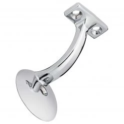 Harney Hardware Handrail Bracket, Heavy Duty, Round Wall Mounting Escutcheon, One Wall Mounting Screw