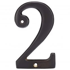 Harney Hardware 4 In. House Number 2, Solid Brass