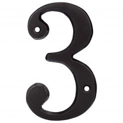 Harney Hardware Decorative Hardware 4 In. House Number 3, Solid Brass