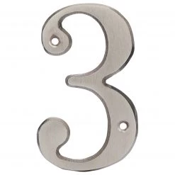 Harney Hardware 4 In. House Number 3, Solid Brass Decorative Hardware