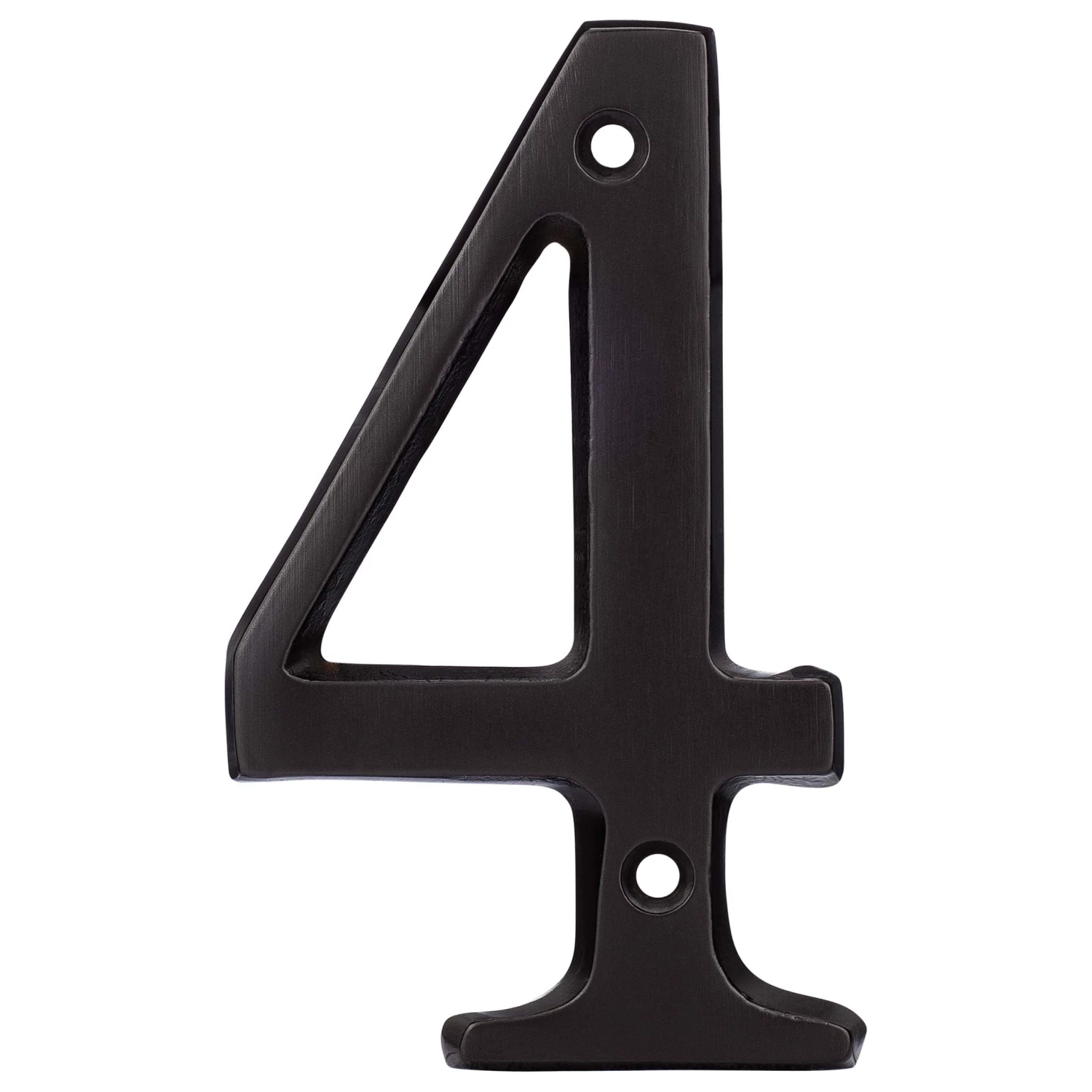 Harney Hardware 4 In. House Number 4, Solid Brass 1 Harney Hardware 4 In. House Number 4, Solid Brass