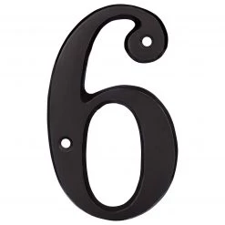 Harney Hardware Decorative Hardware 4 In. House Number 6, Solid Brass