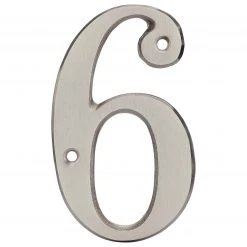 Harney Hardware 4 In. House Number 6, Solid Brass Decorative Hardware