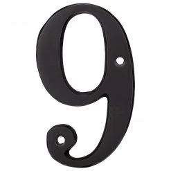 Harney Hardware Decorative Hardware 4 In. House Number 9, Solid Brass