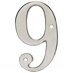 Harney Hardware 4 In. House Number 9, Solid Brass