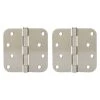 Harney Hardware Door Hinges, Plain Bearing, 4 In. X 4 In. X 5/8 In. Radius, 2 Pack