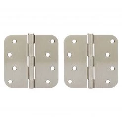 Harney Hardware Door Hinges, Plain Bearing, 4 In. X 4 In. X 5/8 In. Radius, 2 Pack