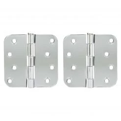 Harney Hardware Door Hinges, Plain Bearing, 4 In. X 4 In. X 5/8 In. Radius, 2 Pack