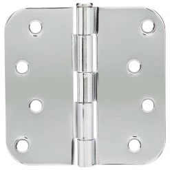 Harney Hardware Door Hinges, Plain Bearing, 4 In. X 4 In. X 5/8 In. Radius, 2 Pack
