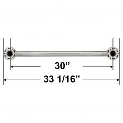 Harney Hardware Bathroom Grab Bar, Decorative, Dome Escutcheon, 30 In. X 1 1/4 In.