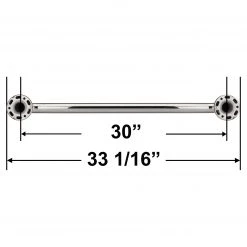 Harney Hardware Bathroom Grab Bar, Decorative, Dome Escutcheon, 30 In. X 1 1/4 In. Bathroom Grab Bars