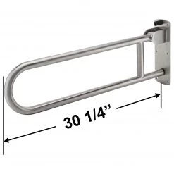 Harney Hardware Bathroom Swing Up Grab Bar, Peened Surface, 30 In. X 1 1/4 In. Bathroom Grab Bars