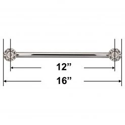 Harney Hardware Bathroom Grab Bars Bathroom Grab Bar, Contemporary, Round Escutcheon, 12 In. X 1 1/4 In.