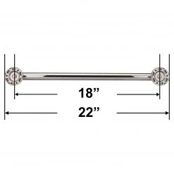 Harney Hardware Bathroom Grab Bar, Contemporary, Round Escutcheon, 18 In. X 1 1/4 In.