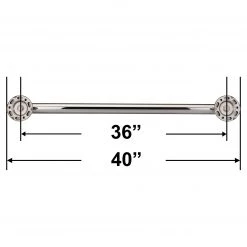 Harney Hardware Bathroom Grab Bars Bathroom Grab Bar, Contemporary, Round Escutcheon, 36 In. X 1 1/4 In.