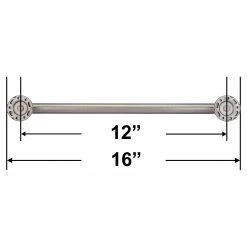 Harney Hardware Bathroom Grab Bars Bathroom Grab Bar, Contemporary, Round Escutcheon, 12 In. X 1 1/4 In.