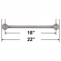 Harney Hardware Bathroom Grab Bar, Contemporary, Round Escutcheon, 18 In. X 1 1/4 In.