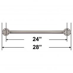 Harney Hardware Bathroom Grab Bars Bathroom Grab Bar, Contemporary, Round Escutcheon, 24 In. X 1 1/4 In.