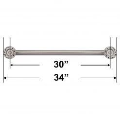 Harney Hardware Bathroom Grab Bar, Contemporary, Round Escutcheon, 30 In. X 1 1/4 In. Bathroom Grab Bars