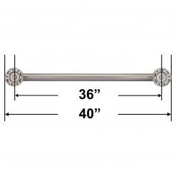 Harney Hardware Bathroom Grab Bar, Contemporary, Round Escutcheon, 36 In. X 1 1/4 In. Bathroom Grab Bars