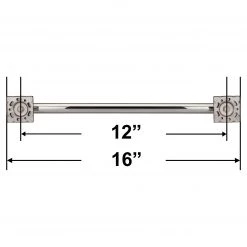 Harney Hardware Bathroom Grab Bars Bathroom Grab Bar, Contemporary, Square Escutcheon, 12 In. X 1 1/4 In.