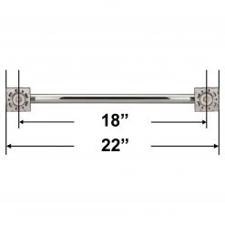 Harney Hardware Bathroom Grab Bars Bathroom Grab Bar, Contemporary, Square Escutcheon, 18 In. X 1 1/4 In.