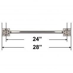 Harney Hardware Bathroom Grab Bars Bathroom Grab Bar, Contemporary, Square Escutcheon, 24 In. X 1 1/4 In.