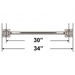 Harney Hardware Bathroom Grab Bar, Contemporary, Square Escutcheon, 30 In. X 1 1/4 In.