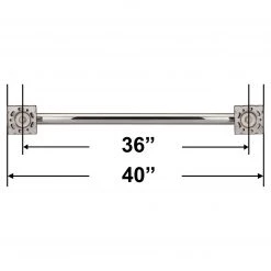 Harney Hardware Bathroom Grab Bar, Contemporary, Square Escutcheon, 36 In. X 1 1/4 In.