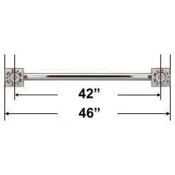 Harney Hardware Bathroom Grab Bar, Contemporary, Square Escutcheon, 42 In. X 1 1/4 In.