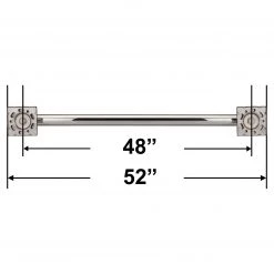 Harney Hardware Bathroom Grab Bar, Contemporary, Square Escutcheon, 48 In. X 1 1/4 In.