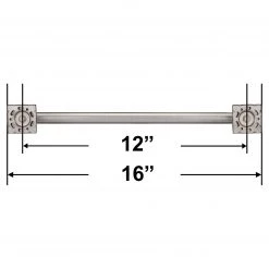 Harney Hardware Bathroom Grab Bars Bathroom Grab Bar, Contemporary, Square Escutcheon, 12 In. X 1 1/4 In.