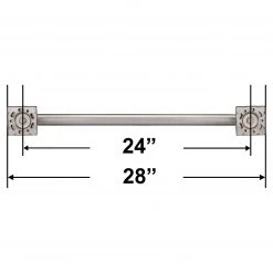 Harney Hardware Bathroom Grab Bars Bathroom Grab Bar, Contemporary, Square Escutcheon, 24 In. X 1 1/4 In.