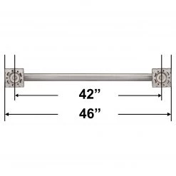 Harney Hardware Bathroom Grab Bar, Contemporary, Square Escutcheon, 42 In. X 1 1/4 In.