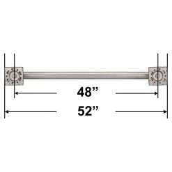 Harney Hardware Bathroom Grab Bar, Contemporary, Square Escutcheon, 48 In. X 1 1/4 In.