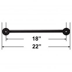 Harney Hardware Bathroom Grab Bar, Contemporary, Round Escutcheon, 18 In. X 1 1/4 In.