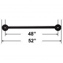 Harney Hardware Bathroom Grab Bar, Contemporary, Round Escutcheon, 48 In. X 1 1/4 In.