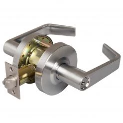 Harney Hardware Commercial Door Lever Set Storeroom / Keyed Function, UL Fire Rated, ANSI 2, Vigilant Collection Commercial Door Hardware