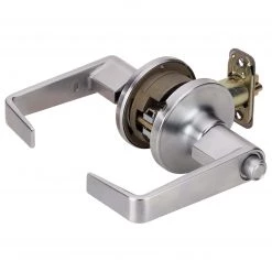 Harney Hardware Commercial Door Lever Set Keyed / Entry Function, UL Fire Rated, ANSI 2, Atlas Collection