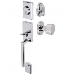 Harney Hardware Front Door Handleset With Interior Door Knob Contemporary Style Brooklyn Collection